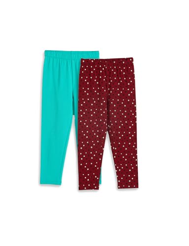 Image of Amazon Brand - Symbol Girl's Cotton Jersey Stretchable Leggings | Ankle Length | Aged 2-14 Years