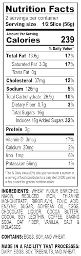 Image of Nadel - Naturally Delicious Cappuccino Chocolate Chip bread, Lunch snack breakfast bars coffee cake, Natural fresh brand mocha chocolate cake 12 pack