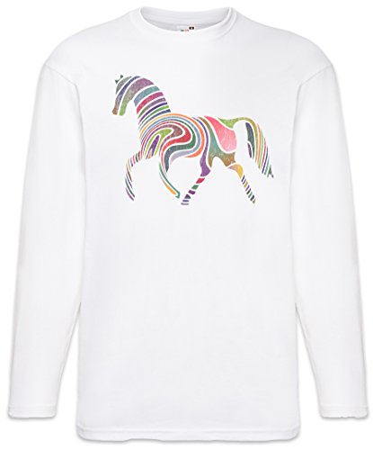 T-Shirt à Manches Longues Colored Horse Urban Backwoods Vêtement Imprimé Cheval pour Homme