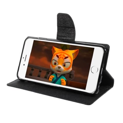 Image of Bintage Case Imported Canvas Cloth Smooth Flip Cover Compatible Model for Oppo RMX1801 / Realme 2Pro | Wallet Back Cover Case Stylish Mercury Magnetic Closure - Black