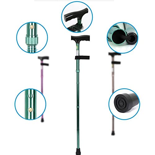 Bastones Bastón De Trekking Muleta Plegable Viaje Al Aire Libre Bastón para Ancianos,Verde