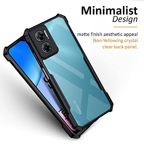 Image of WOW IMAGINE Shock Proof Clear Back Cover Case Mobile Cover for Redmi 11 Prime 5G (Hard | Hybrid PC + TPU | Full Armour Device & Camera Protection | Black)