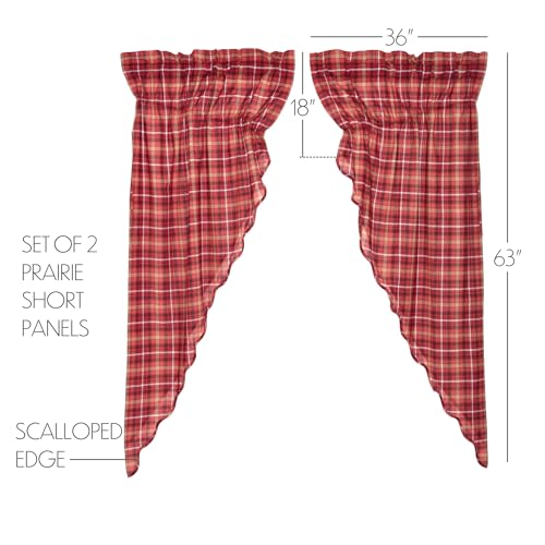 VHC-Brands-Braxton-Window-Curtains-Scalloped-Prairie-Short-Panel-Set-of-2-Red-63x36x18 VHC Brands Braxton Window Curtains Scalloped Prairie Short Panel Set of 2 Red 63x36x18