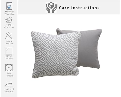 Image of Reversible 18x18 Grey Cotton Argyle Woven Pack of 1 Fashion Throw Pillow Covers Cases for Couch Sofa Home Decoration | 45x 45 cm
