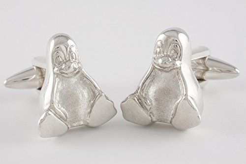 Tux de Linux Penguin Manchetknopen, Sterling Zilver, Handgemaakt - Image 3