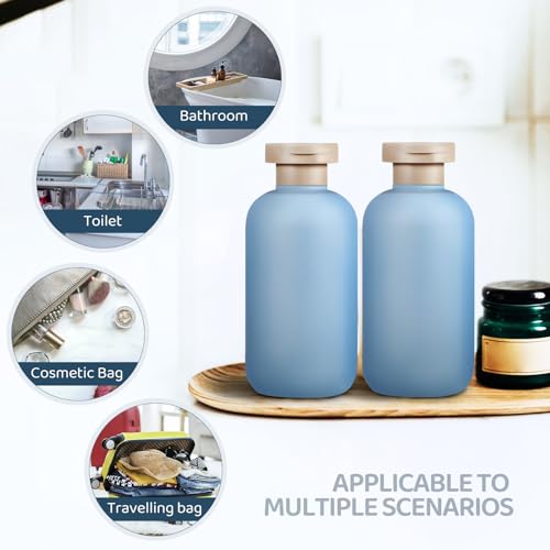 Image of Healeved Travel Bottles 4 pack Refillable Shampoo Travel Bottles for Toiletries Lotion Bottles Leak Resistant size Containers Wide Mouth Squeeze Bottles for Business Trips Camping