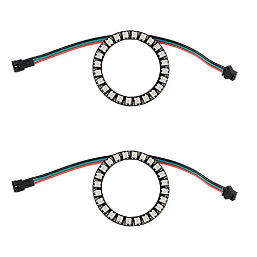 Geekstory 2PCS 24 Bits WS2812 5050 RGB LED Ring Lamp Light Stage Light with Integrated Full Color RGB Ring Drivers for Arduino Raspberry Pi ESP32