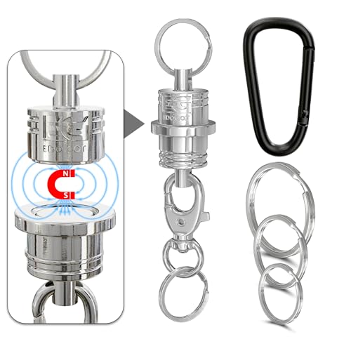 EDO GOT Magnetic Keychain with Key Rings and Carabiner - Key Chain Accessories Key Holder - Magnetic Quick Release Kaychain Connector - 3Kg Pull-force …