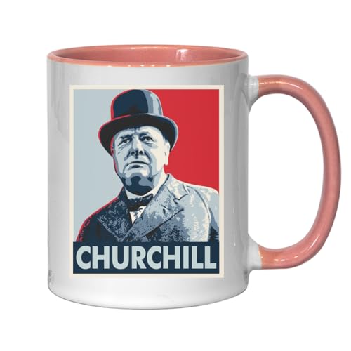 Winston Churchill Tasse à café en céramique avec logo Pop Art Rose