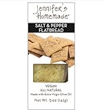 JENNIFERS HOMEMADE Salt & Pepper Flatbread, VEGAN All Natural, Made with extra virgin olive oil, Crunchy and delicious snack, 5 OZ