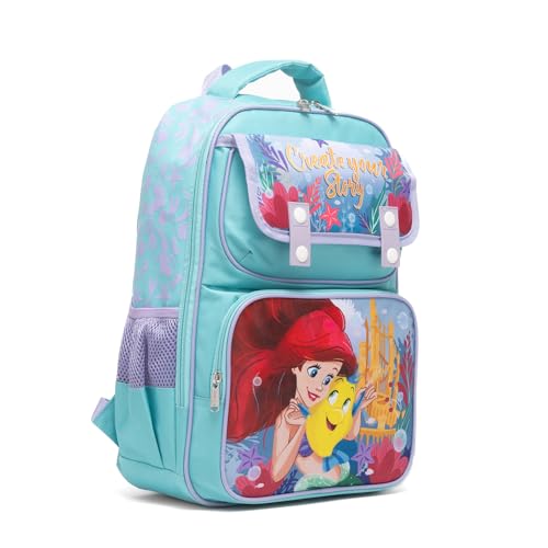 Ruz - The Little Mermiad Ariel Large School backpack with Padded Back and Adjustable Straps, Blue, A282352