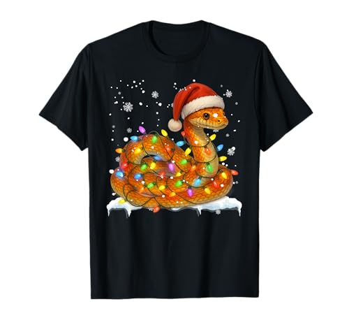 Cute Ball Python Christmas Light Funny Ball Python Lover T-Shirt