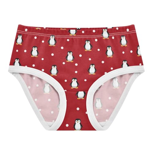 Wusikd Penguins Girls' Underwear Cotton Polka Dotson Red Girls Briefs Soft Toddler Underwear 2T