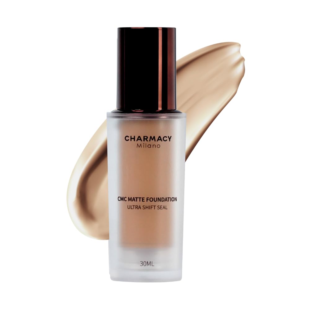 Charmacy Milano Matte Foundation -30 ml, With SPF 25 Sun Protection, Perfect Canvas for Your Make-Up Buildable Coverage, Instant Hydrating, Suitable for All Skin Types, Seamless Blend, No Tube Tube