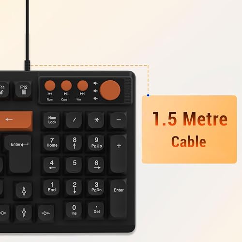 Image of Ant Master 01 New Gen Full Size Wired Office Keyboard | 98 Keys Compact Layout with 4 Multimedia Keys | Membrane Switches | 5M Clicks Life | Windows /Mac /Linux Compatible - Black