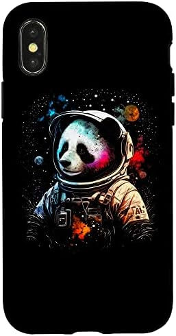 iPhone X/XS Cute Panda Bear Astronaut Space Explorer Bear Lover, Boy Men Case