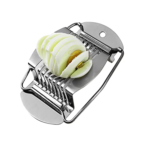 GRIRIW 3Pcs Stainless Steel Egg Slicer Portable Egg Splitter and Segmentation Tool Versatile Egg Cutter for Home Kitchen for Hard Boiled Eggs Random Style