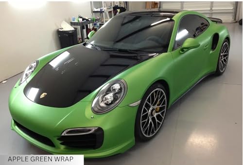 Image of WALLMATE Matt Metallic Apple Green Car Sticker Self Adhesive Bubble Free Vinyl Wrap for Car, Scooty, Cycle, Bike and Other Vihicle Interior & Exterior Decoration (Apple Green, 20X84 in)