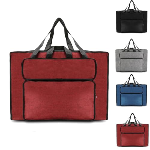 Sac de planche à dessin A2 rouge étanche avec pochette de transport grand format pour artiste