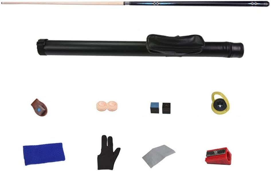 Pool Cue Billiard Stick Cue Tips 1/2 Cue with Hard Shell Standard Balance Completely Flat Surface No Painting Process Billiard Accessories, 12.75Mm Head High-Grade Billiard Cue EIIDJFF 230202(Color:A)