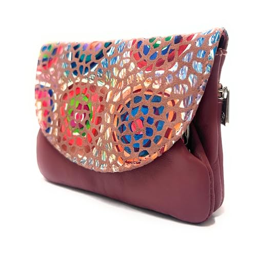 Monedero de Piel Gaudi Fabricado en España Marca Lugupell N428 Orquidea 12,5 x 9