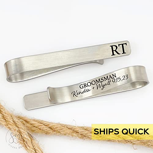 Personalized Groomsman Gift Groomsman Tie Clip Gift Tie Bar Groomsman Gift Stainless Steel Tie Clip Mens Wedding Party Tie Clip Personalized Groomsman-Tie #TOP4