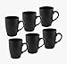 Porzellan Tasse günstig Kaufen-Kaffeebecher 6er Set je 340 ml - schwarz matt - Kaffeebecher mit Henkel - Tee Becher Kaffee Tasse aus Porzellan