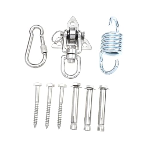 Gogogmee Ganchos Inoxidable para Colgar Silla Colgante y Hamaca Kit de Fijación Resistente y Seguro para Patio y Exterior Soporte Multiusos para Columpios y Hamacas