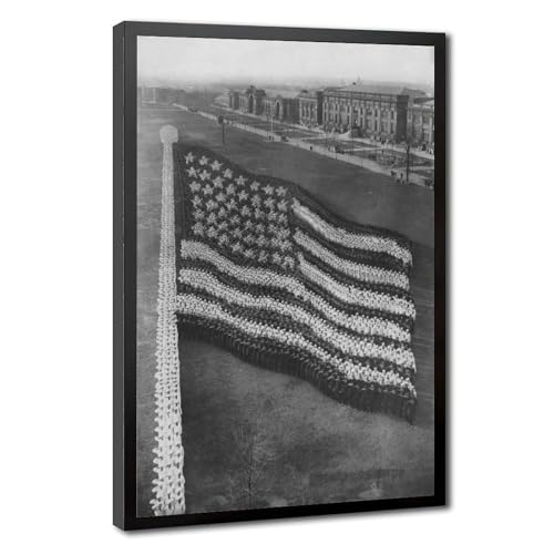 Poster drapeau américain Arthur Mole en toile avec cadre suspendu 30x45 cm