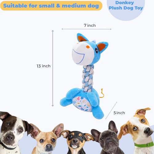 Juguete de Peluche Burro con Cuerda Trenzada para Perros miniatura 3