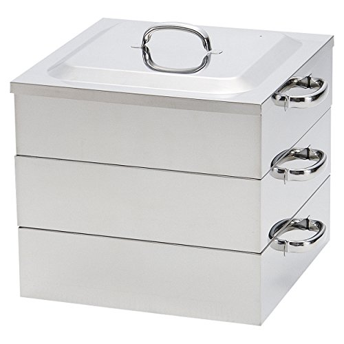 桃印 電磁調理器対応 角蒸器 2段45cm