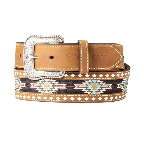 ARIAT Men's Southwest Fabric Diamond Lace Belt, Brown, 44