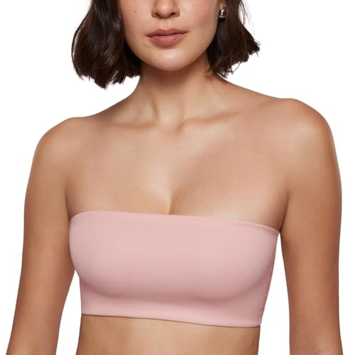 Image of INLYRIC Women's Inbarely Strapless Bandeau Bra Bralette Tube Top Seamless Comfortable Stretchy Non Padded Bras Tops