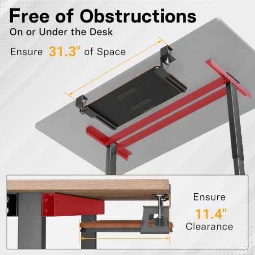 Image of BONTEC Under Desk Keyboard Tray, Pull-Out Keyboard & Mouse Platform