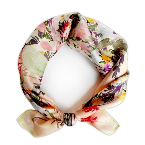 100% Mulberry Silk Scarf Chiffon Lightweight Floral Pattern 21