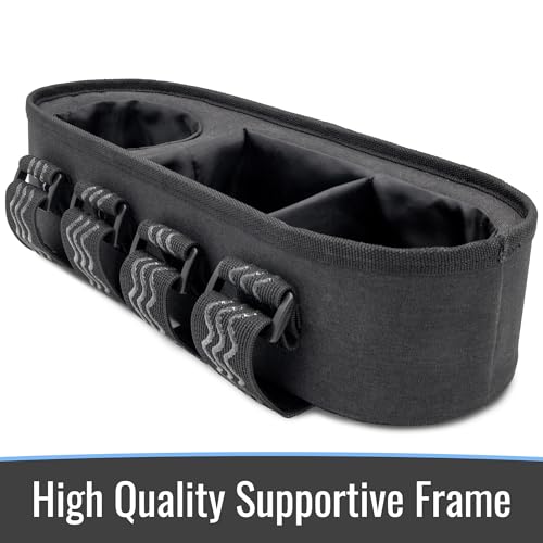 Image of Habitat Universal Stroller Snack Tray with Insulated Cup Holder - Divided Compartment with Secure Non-Slip Straps | Stroller Snack Tray Attachment Fits Most Strollers