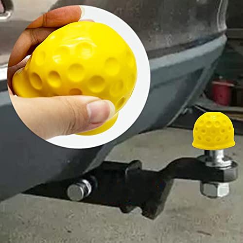 ISKIP Universal 50mm Trailer Gummi Abschleppstange Ball Abdeckung, weiche Anhängevorrichtung Abdeckung schützen für LKW Anhänger Wohnwagen RV Auto (Gelb)