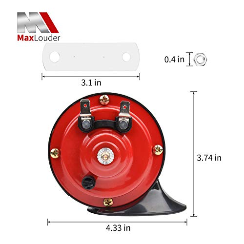 Maxlouder Air Electric Snail Horn, 12V 300Db Super Loud Train Horn Waterproof For Trucks, Cars, Motorcycle, Bikes & Boats 2Pcs #TOP1