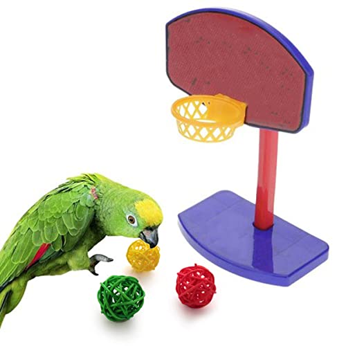 JasCherry 4Pcs Bird Training Intelligence Toys Set Included Training Basketball, Colorful Stacking Rings - Image 3