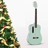 38' Akustikgitarre Für Anfänger, Erwachsene Und Jugendliche Vollwertige Akustikgitarre Mit Akkordposter, Gigbag, Stimmgerät, Stahlsaiten, Kapodaster Und Gurt(Grün)