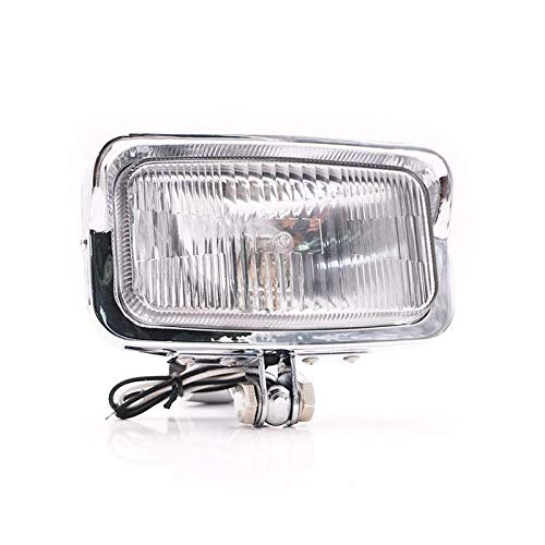Faros delanteros rectangulares cuadrados de montaje inferior delantero de motocicleta para Harley Honda Kawasaki Suzuki Yamaha Cafe Racer Retro Vintage Bike Cruiser Chopper personalizado (Cromo)