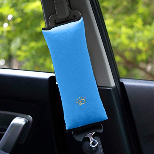 2PC Blue Seat Belt Pillow for Kids, Baby Seatbelt Pillow, Carseat Pillow Protector for Toddler Travel, Kids Travel Seat Belt Pillow, Seatbelt Strap Covers for Child Infant