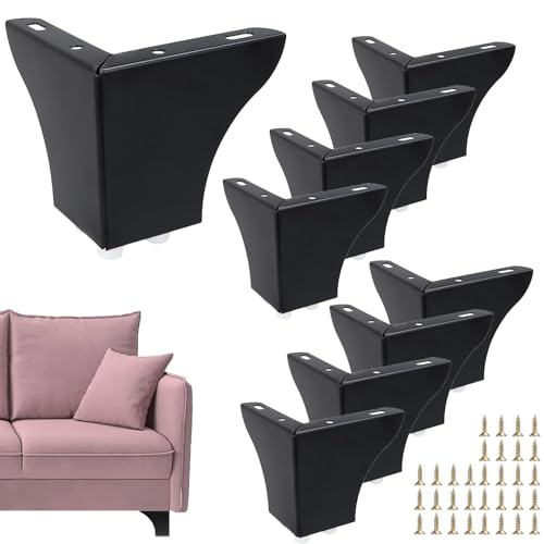 Patas para sofás con soporte triangular negro y 32 tornillos para máxima estabilidad 2