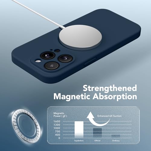 Image of Magnetic for iPhone 13 Pro Max Case, Compatible with MagSafe, [Full Camera Protection][Screen Protector] Silicone Shockproof Protective Phone Case for iPhone 13 Pro Max 6.7 inch, Cobalt Blue