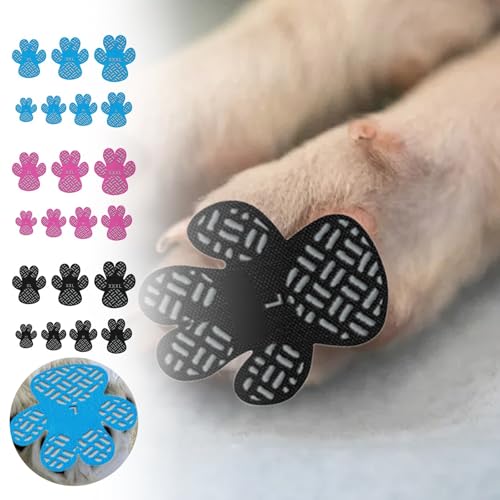 Anti-Rutsch Pfotenschutz für Hunde 4 Stücke,Selbstklebende Silikon-Gel Beständig rutschfest Traktion Hund Schuhe Hundeschuhe Hundesocken Ersetzen XXL (Schwarz, M)