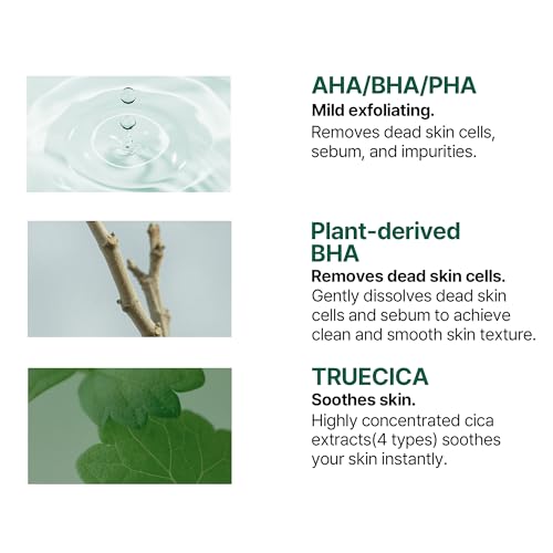 SOME BY MI AHA BHA PHA 30 Days Miracle Truecica Clear Pad – 70 discos – Discos tónicos exfoliantes coreanos con centella – Limpian suavemente y afinan los poros – Cuidado de la piel coreano - imagen 4