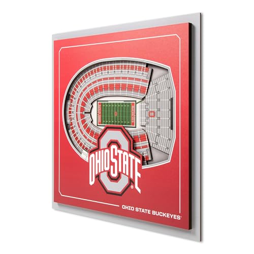 Image of YouTheFan Officially-licensed NCAA Stadium Series 3D Wall Art - multi-layer team stadium replica, detailed sports fan gift, indoor decor