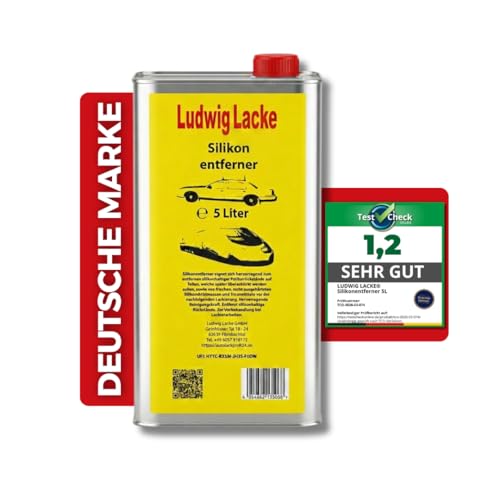 Ludwig Lacke® [Silikonentferner] 5L (SCHNELLE TROCKNUNG) Profi Silikonfugenentferner für Autolack & Lackierarbeiten - Entfetter zur Lackvorbereitung für Metall & Kunststoff (Made IN Germany)