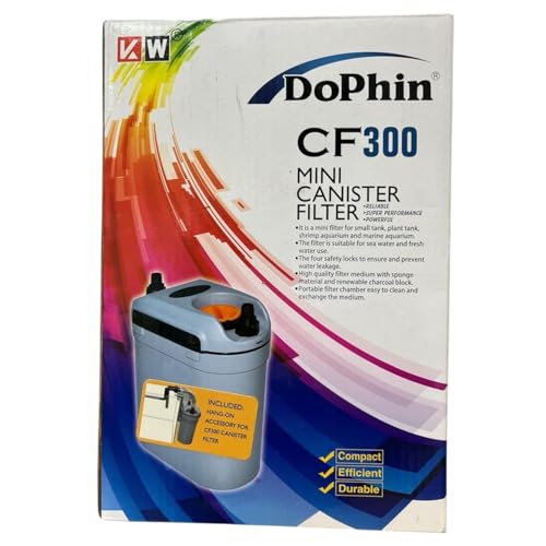 Image of TUNAI KW DOPHIN CF-300 Mini Canister Filter for Aquarium Fish Tank (Watt 20W, Max Output 410 L /H), Suitable for 40 litres Aquarium Fish Tank, Marine Aquarium (Original Import of Store)
