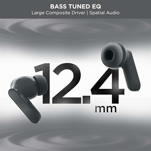 Image of Motorola Moto Buds Bass (Grey, TWS) | LDAC Hi-Res Sound | 12.4mm Drivers, 50 dB True ANC | 6-Mic Clear Calls | 41H Battery | IPX4 | BT 5.3 | Voice Assistant Support | Comfortable All-Day Fit